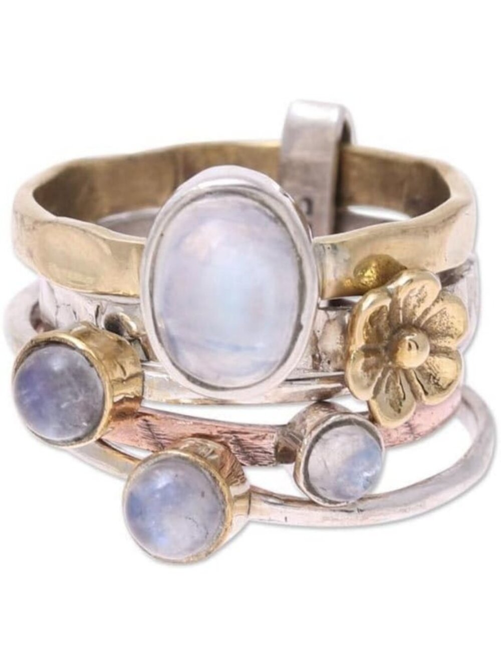 Handmade Rainbow Moonstone Cocktail Ring | Artisan Jewelry | Unique Gift Idea